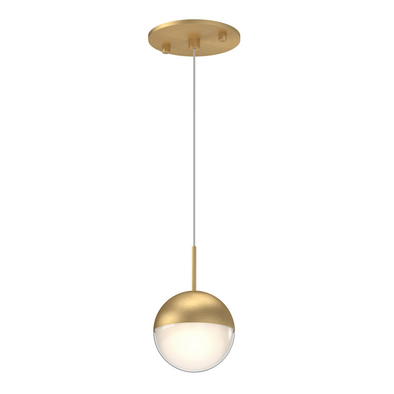Pluto 1 - Light Brushed Gold LED Sphere Pendant