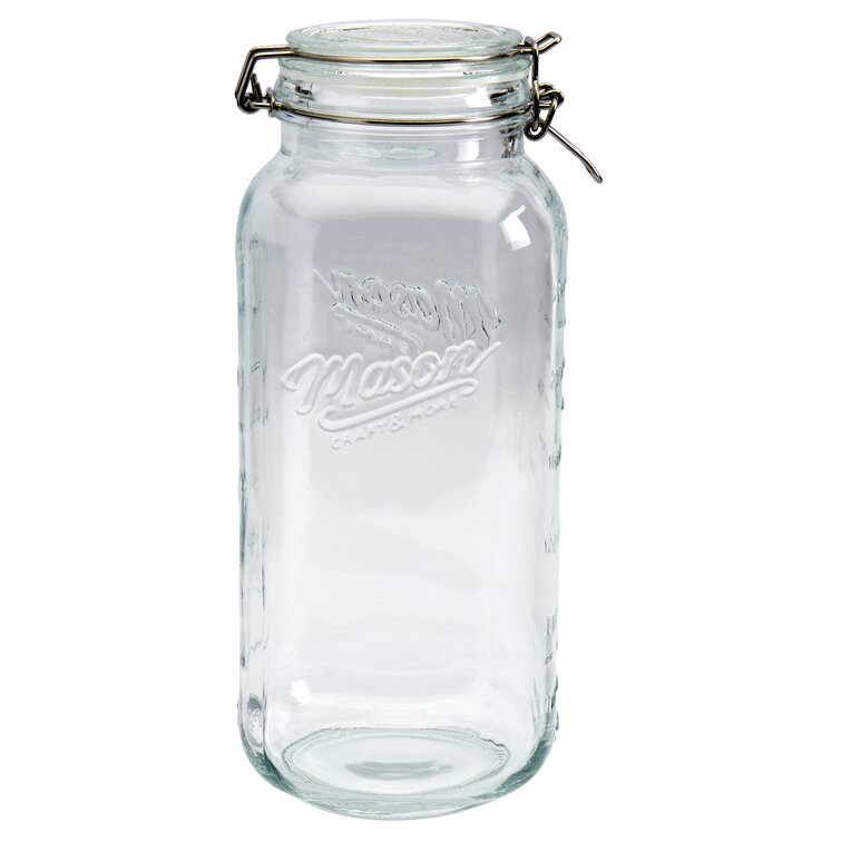Nostalgic Clamp Lid Glass Mason Jar 1.7 Ounces 10 Count Box