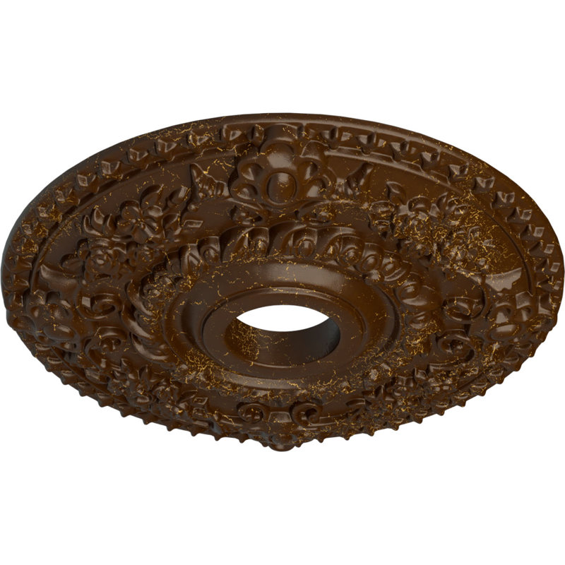 Médaillon de plafond de 18 po x P 3 po x P 1 1/2 po (convient aux auvents jusqu'à 7 1/4 po), Craquelure racinette