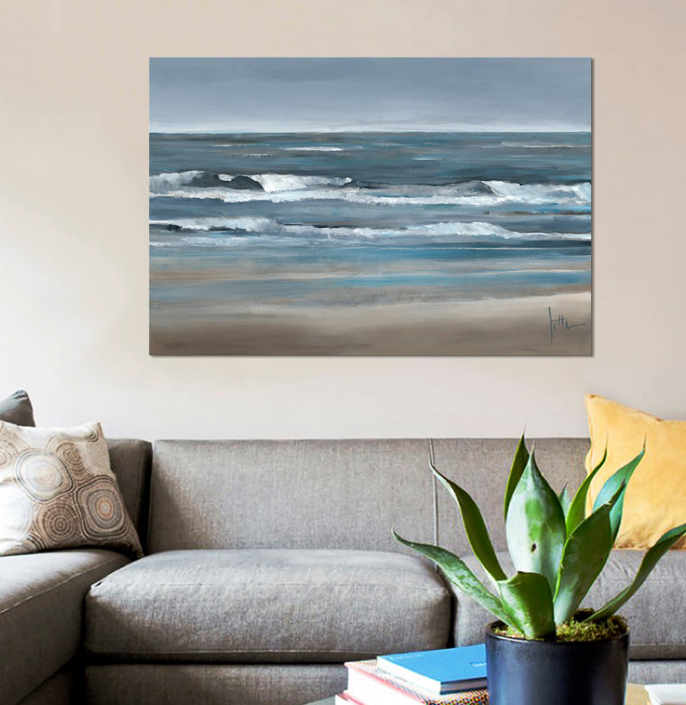«Waves II», impression sur toile, H 8 po x l 12 po x P 0,75 po, Pas de tapis, Toile tendue