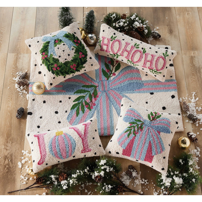 Spotted Holiday Present Hook Pillow