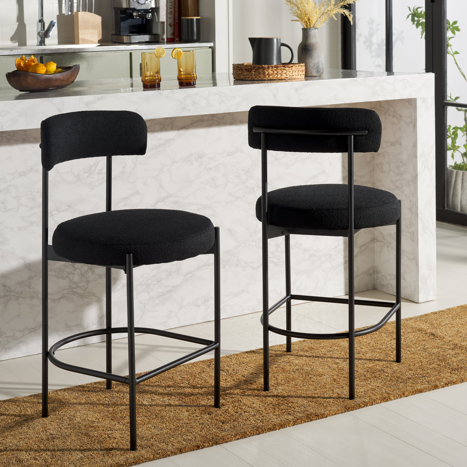 Liana 27" Bar Stool, Black