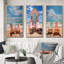 «Beach Chairs Dream», 3 pièces sur toile-407959098-407959077