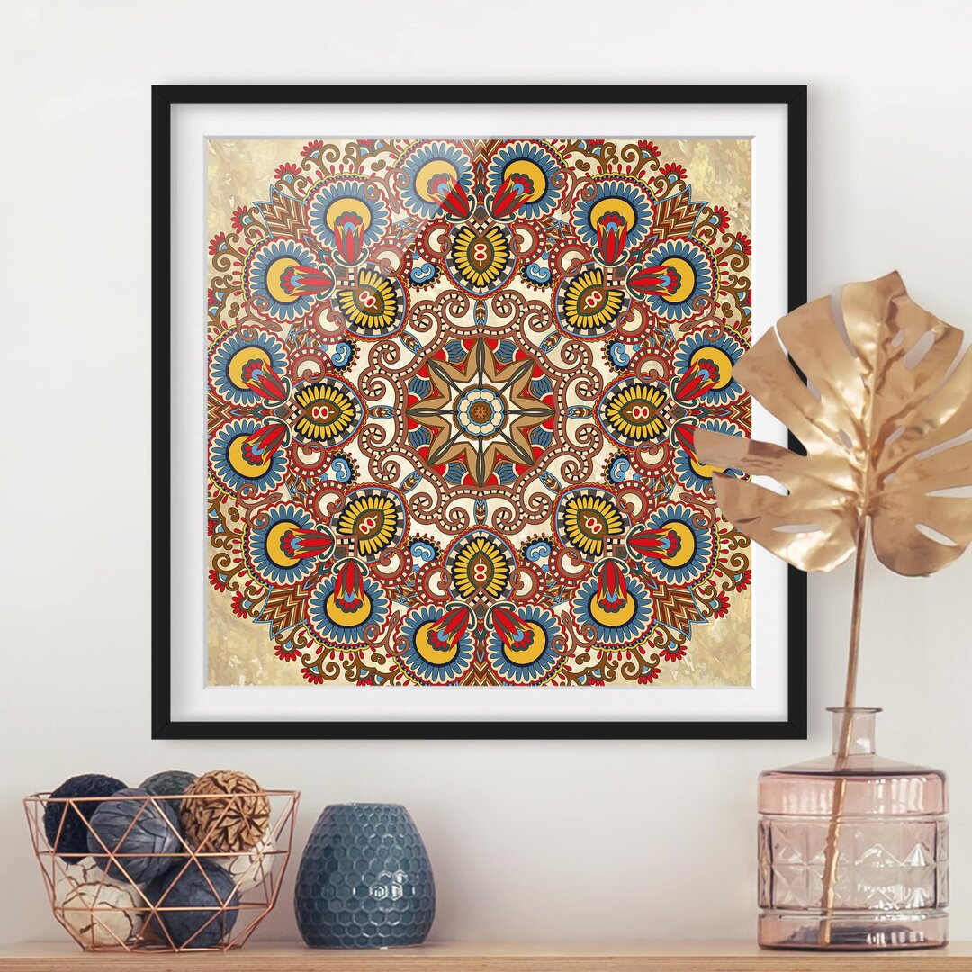 Gerahmter Kunstdruck Colourful Mandala