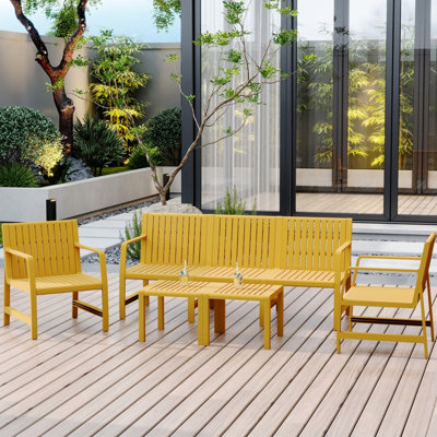 Apricot Brown 5 Furniture For Indoor/Outdoor - 3 , 2 Chairs, Coffee Tables, Rust , Waterproof Pp, Space, Comfortable Breathable Design Patio Conversation With Frame, Polypropylene, Waterproof, Quick