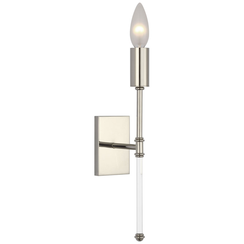 Suzanne Kasler Camille 16" Sconce with Linen Shade, Polished Nickel