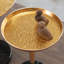 Table d'appoint à hauteur réglable avec base en marbre naturel - or-2073396873