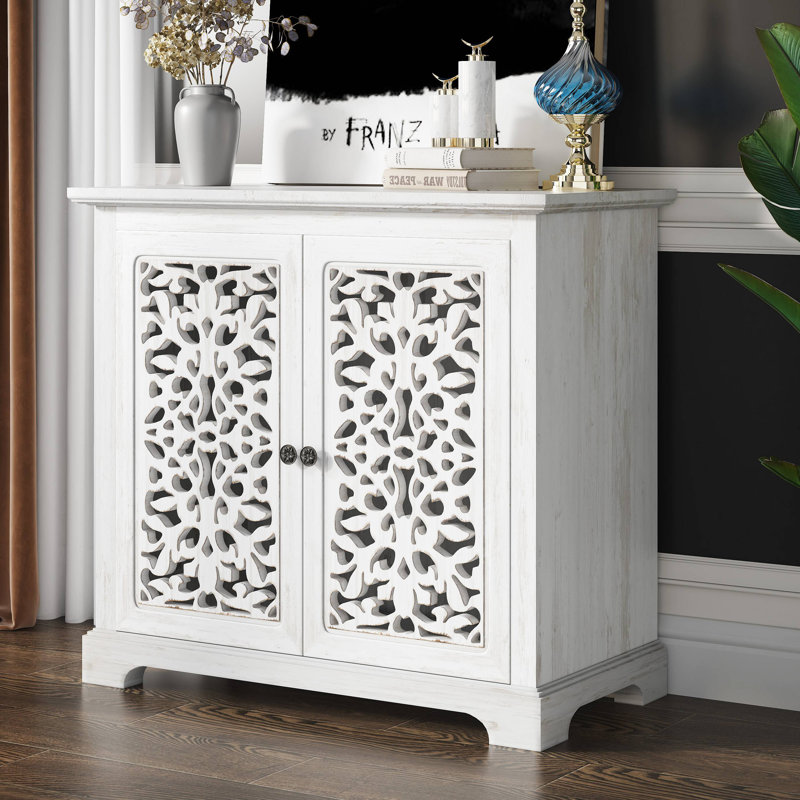 Buffet antique, armoire décorative vintage, 2 portes buffet Carving