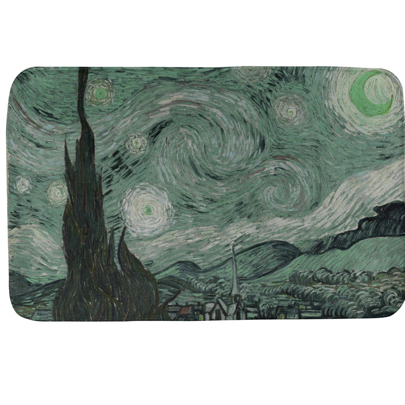 Tapis pour salle de bain Kandiyohi, l 17 po x L 24 po, Bleu