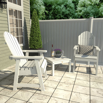 Anette Plastic Adirondack Chair with Table