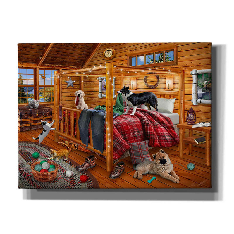 Red Barrel Studio® «Cabin Mischief» par Chris Dobrowolski, H 12 po x l 16 po x P 0,75 po