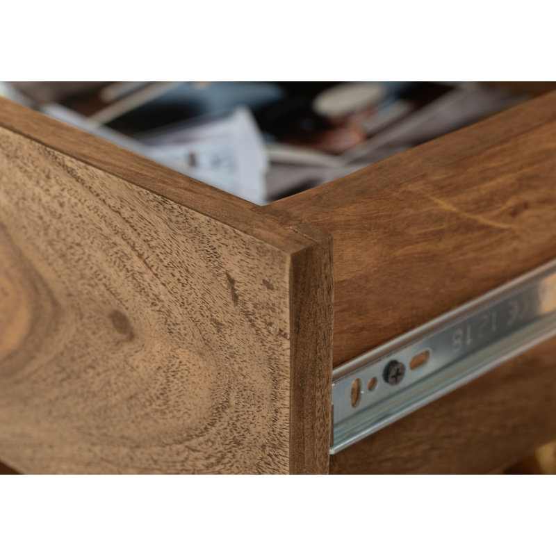 Bueno 40cm W Solid Wood Bedside Table, Brown