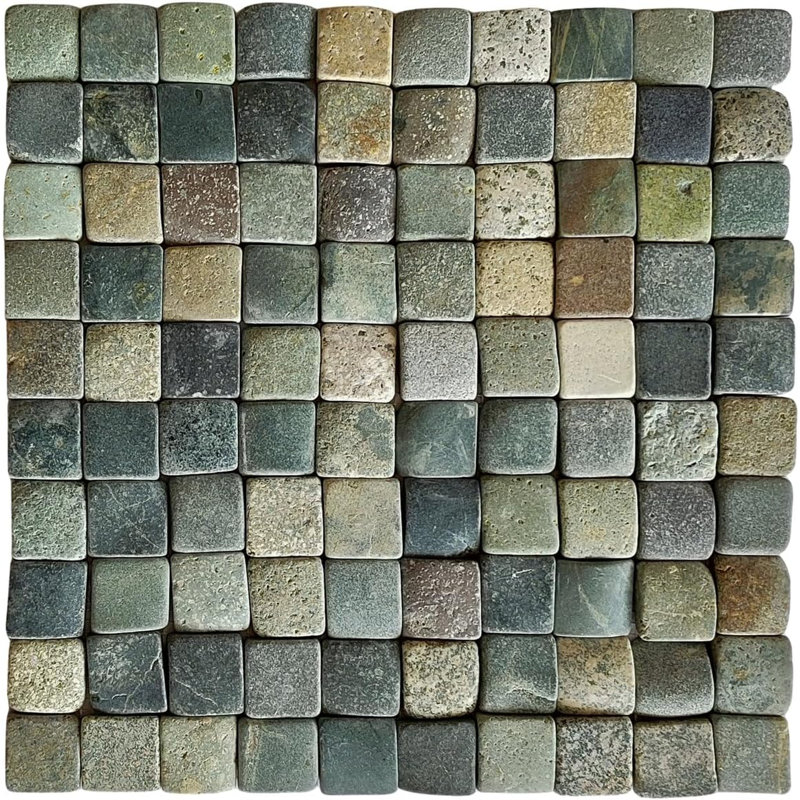 Carrelage mosaïque carré CNK Tile Bali Ocean Pebble 1 po x 1 po, Mélange terreux