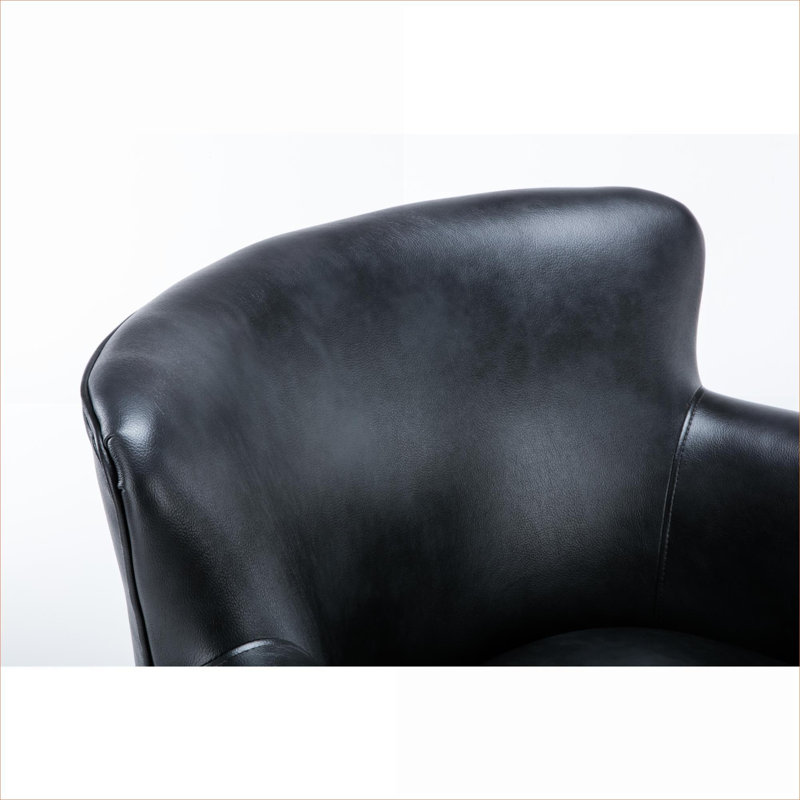 Fauteuil club à siège unique, revêtement en similicuir, sièges d'appoint confortables pour le salon, Gris