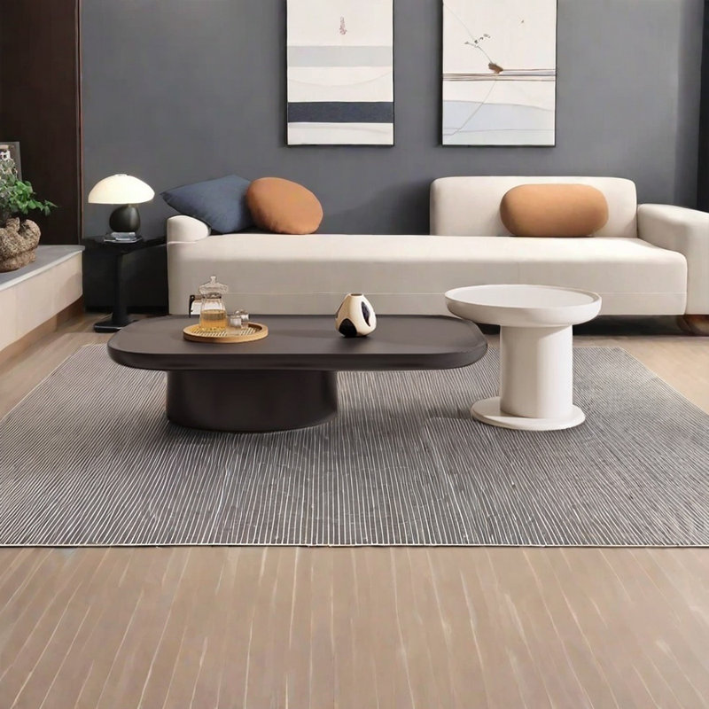 Table basse de salon de style crème, H 12,59 po x L 51,18 po x l 27,55 po