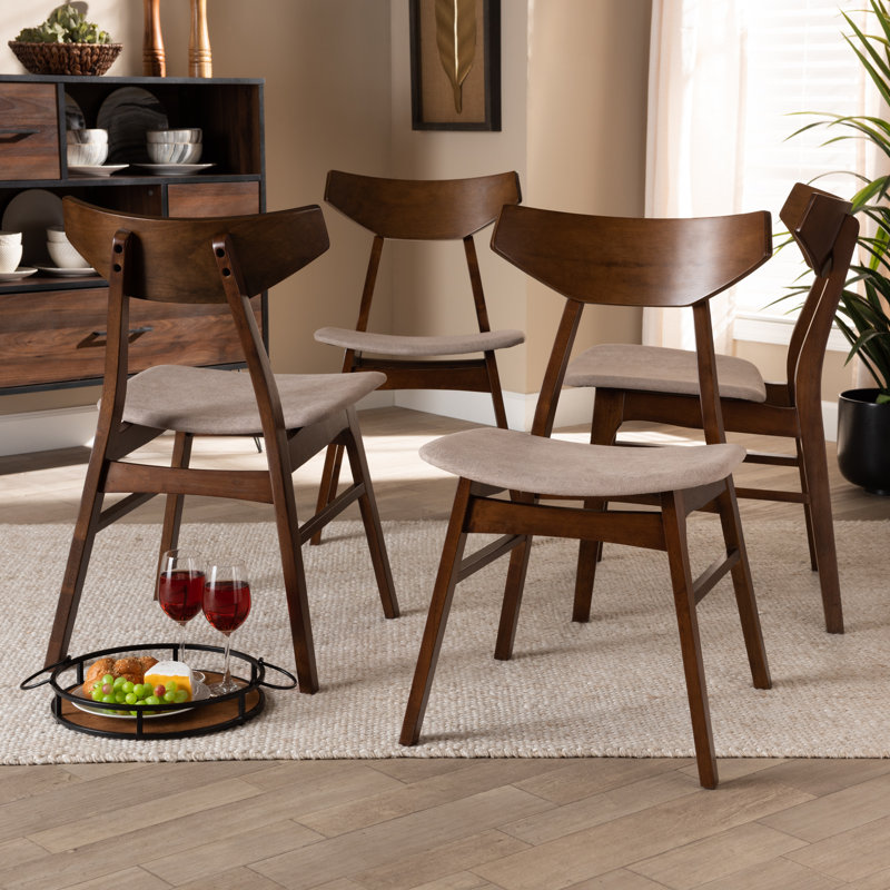 44.96cm H Polyester Blend Upholstered Side Chair in Light Beige, Light Beige