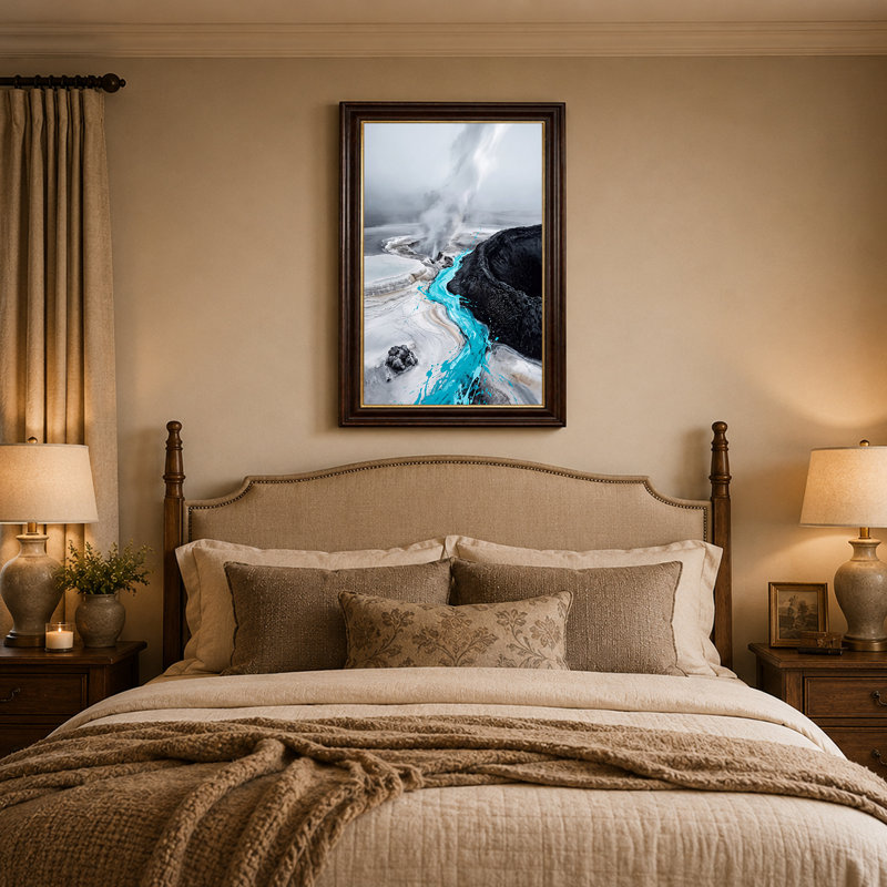 Art mural sur toile turquoise et eau turquoise, 18"H x 12"W