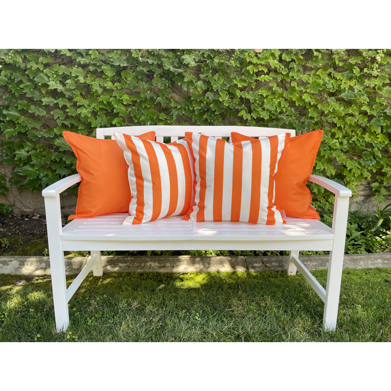 Striped Outdoor Accent Pillow Covers, Orange Tiger
