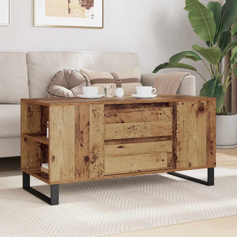 Coffee Table with Storage, Old Wood