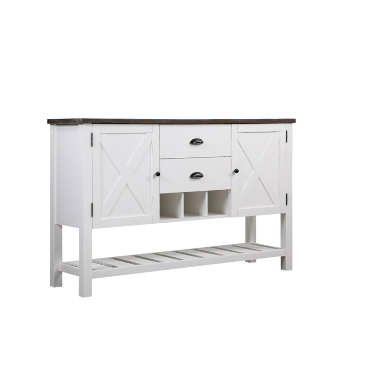 Brown And White 2-Drawer Server