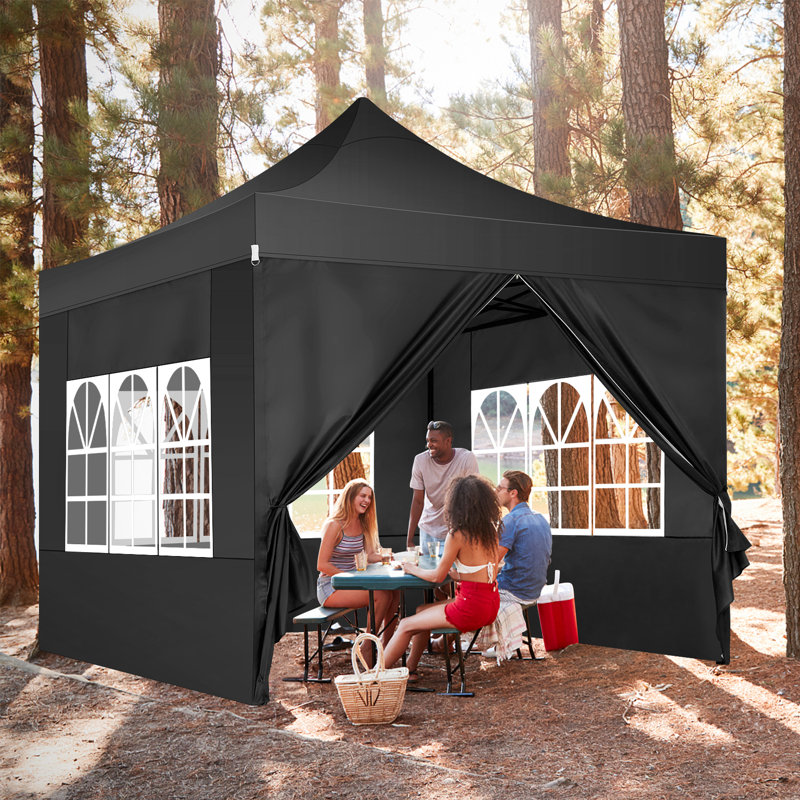 10x10 Pop up Canopy Commercial Heavy Duty Canopy Tent , Black