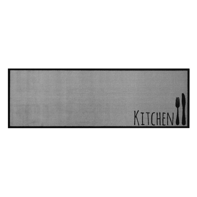 Kitchen Cutlery Cook & Clean Kitchen Mat, Grey