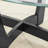 48" Oval Glass Top Coffee Table, Modern Black Frame Center Table for Living Room Office Apartment-1412084104