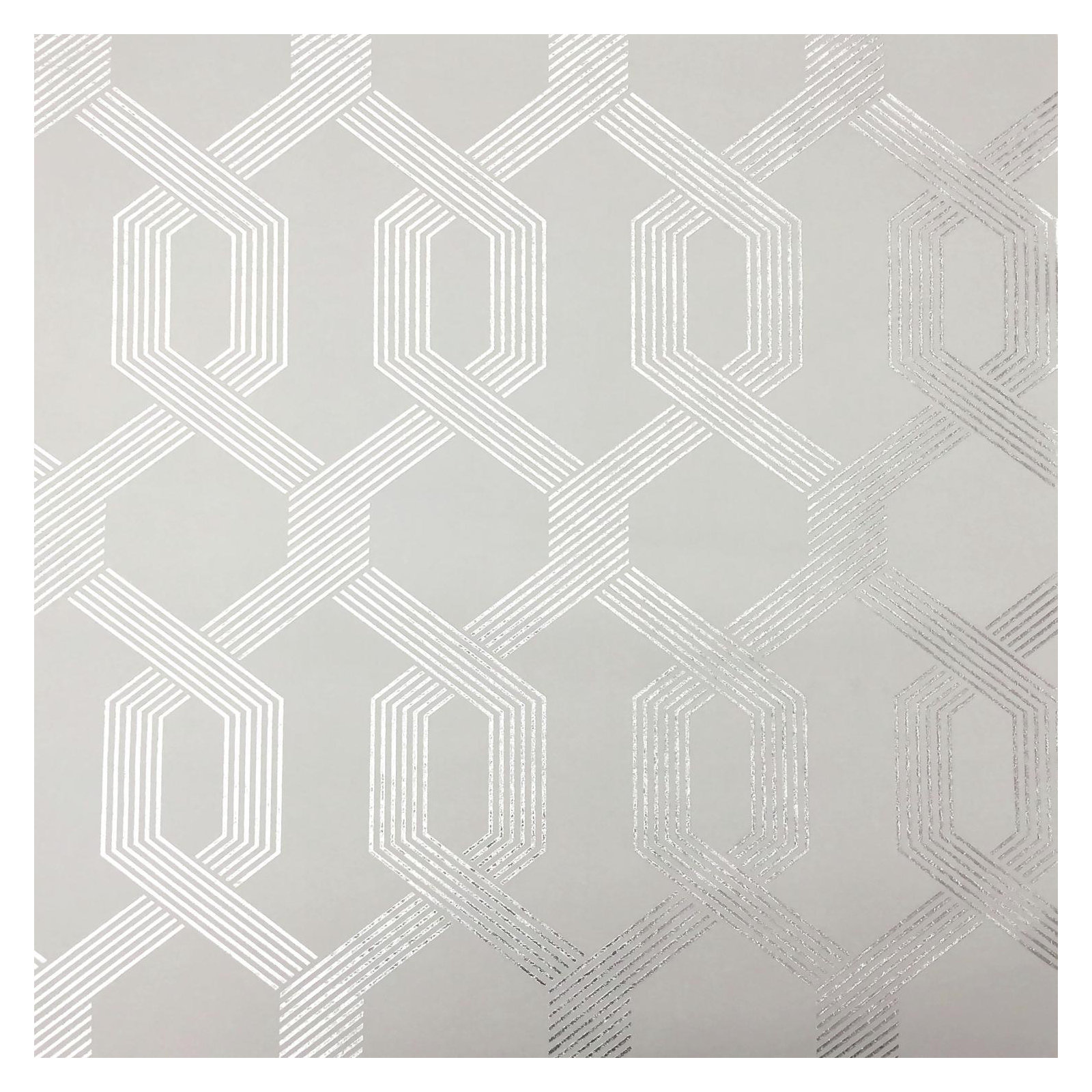 Mid Century Mid-Century Geometric Wallpaper, Light Gray/Silver