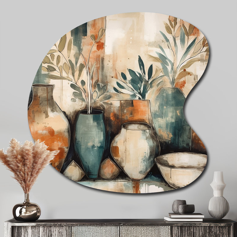 Geissler - Boho Feather Drop Shape Irregular Metal Wall Decor, 33" H x 33" W