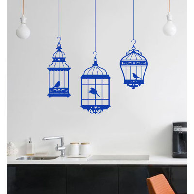 Adhésif décoratif jolies cages à oiseaux