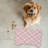 Pink Noel Grid - 1 Piece Bone Shape Feeding Mat