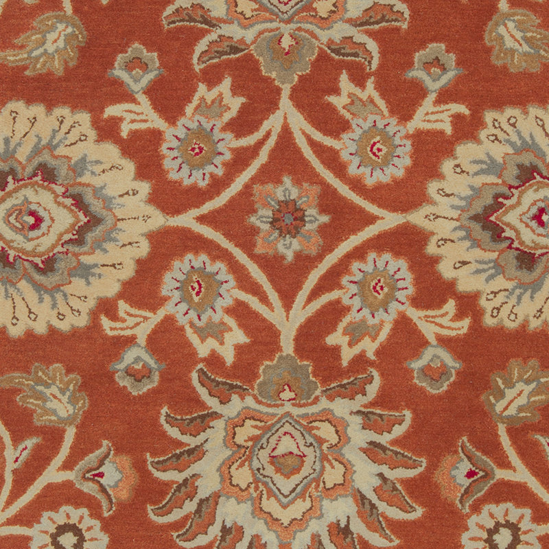 Gurusharan Wool Floral Indoor Rug, Round 4'