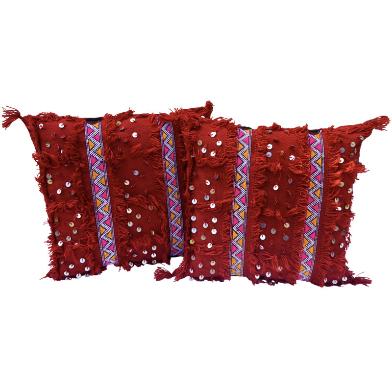 Rectangular Pillow Cover & Insert, Maroon/Pink/Red