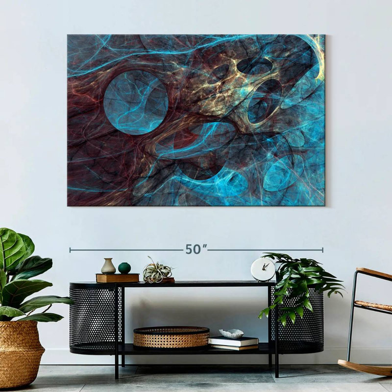 Avery Underwater Blue Abstract, 34" H x 51" W