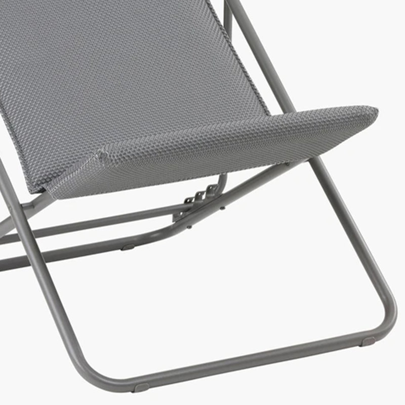 Lafuma Maxi Transat Plus BeComfort® Padded Ultra Compact Foldable Sling Chair Sedale, Silver