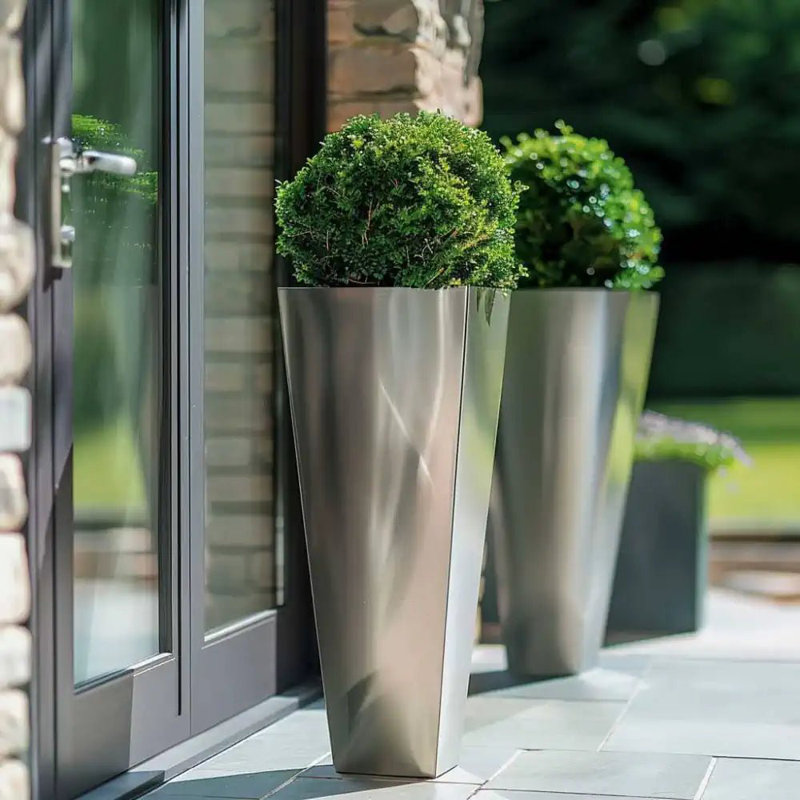 Benni Planter Box, Silver, 90cm H x 40cm W x 90cm D