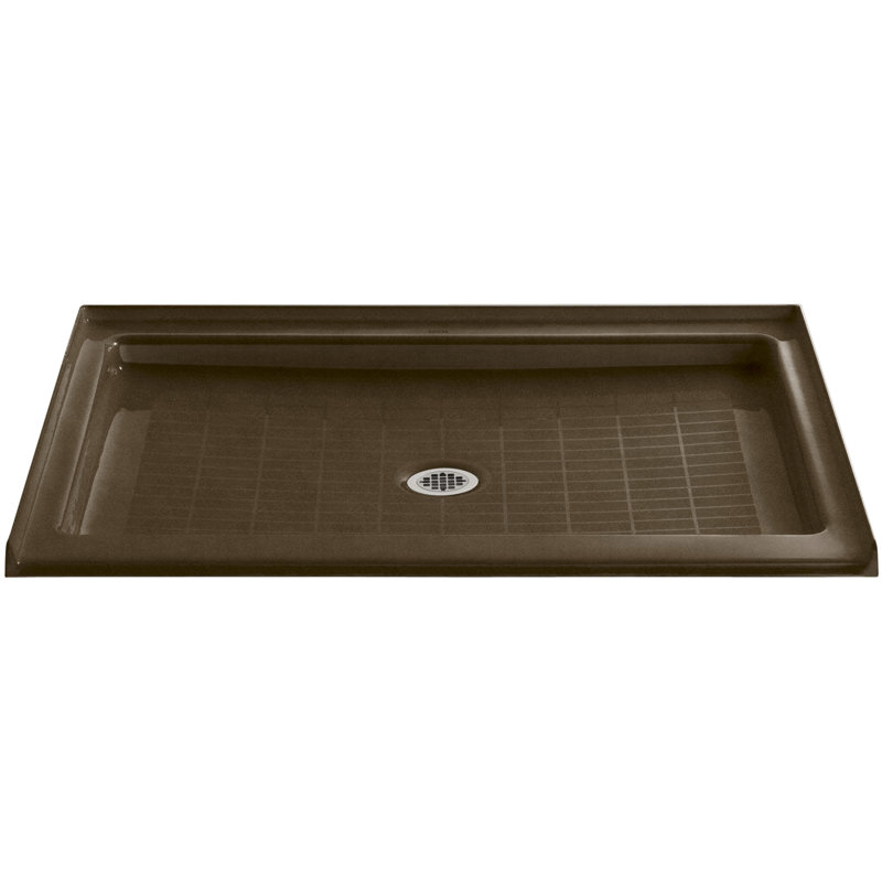 Purist 48" W x 36" D Cast Iron Shower Base, Black/Tan