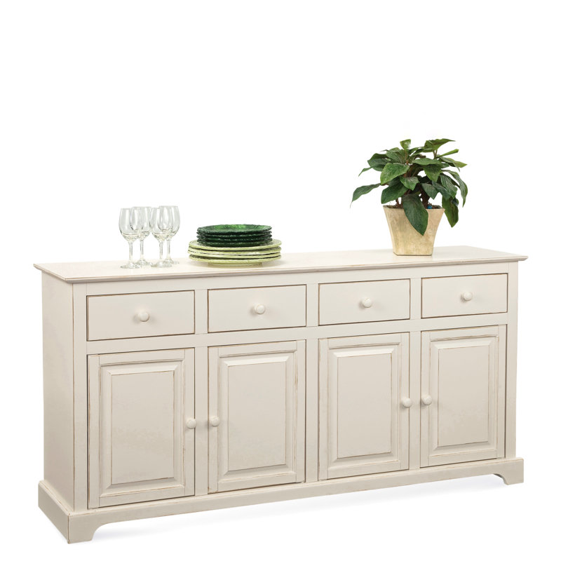Hues 70'' W Solid Wood Sideboard, Bisque