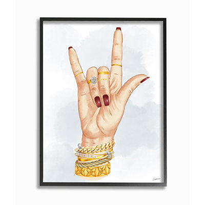 «I Love You Hand Pose with Elegant Accessoires» par Ziwei Li - reproduction d'art