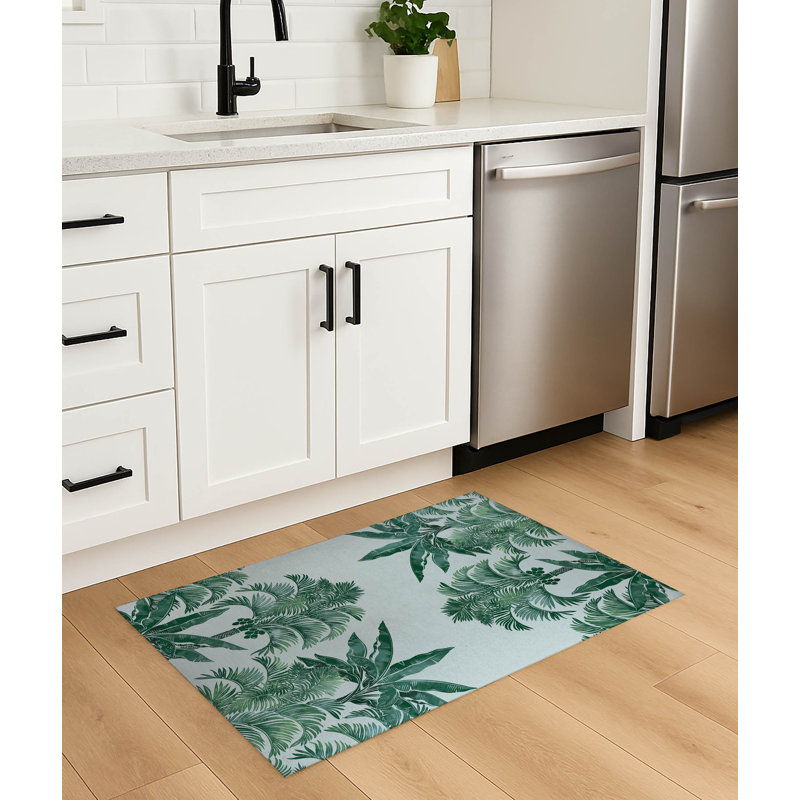 Tapis de cuisine léger antidérapant In the Jungle, Bleu, Rectangulaire 3 pi x 5 pi