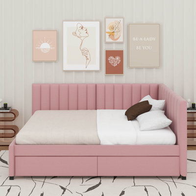 Full Size Upholstered Daybed With Storage Drawers by George Oliver