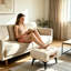Repose-pieds moderne capitonné en cuir avec compartiment de rangement caché-777541093