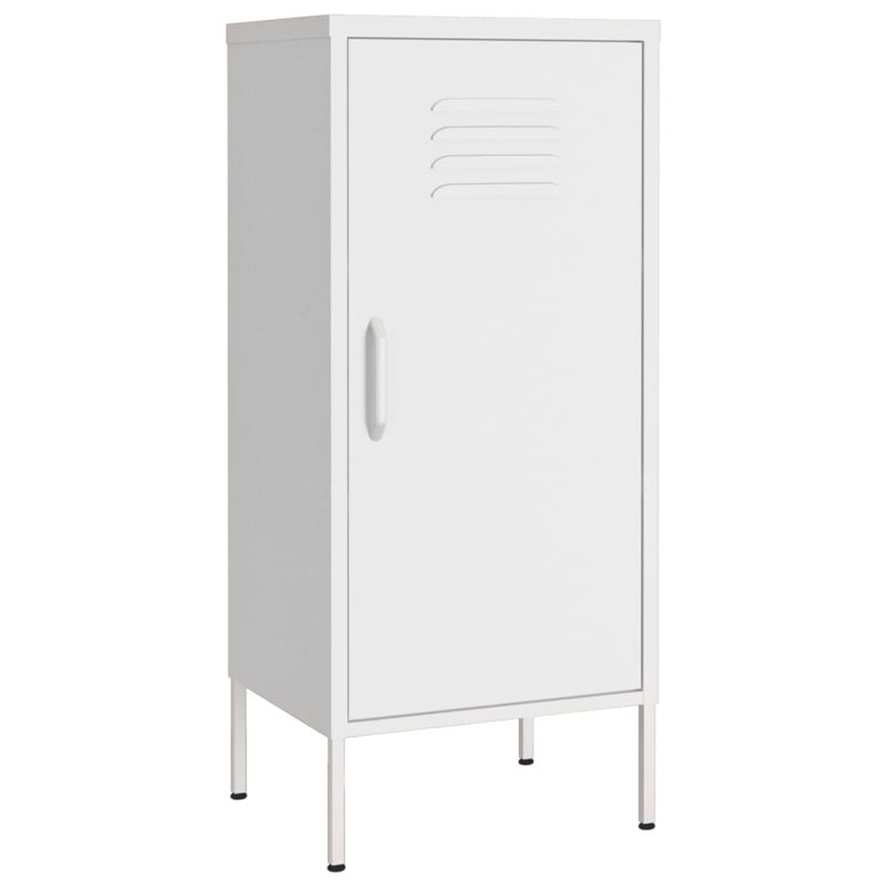Storage Cabinet Freestanding File Cabinet with Shelves for Office Steel, White