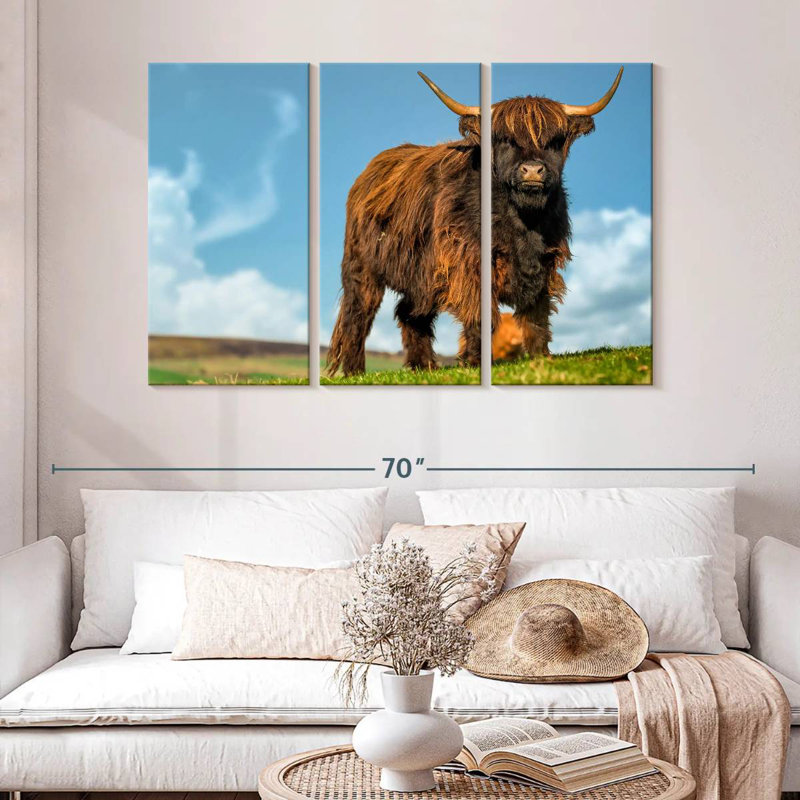 Brampt Dark Haired Highland Cow, 32" H x 50" W