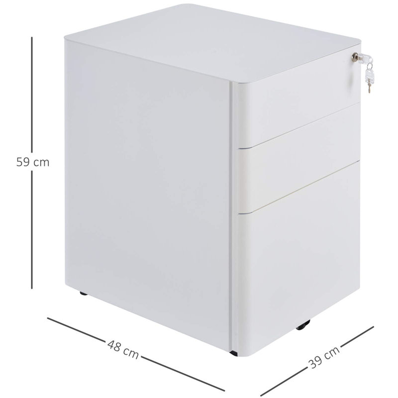 Simlai 39cm Wide 3 -Drawer Mobile File Cabinet