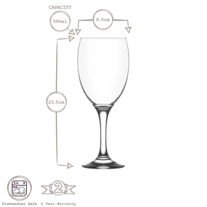 LAV 340ml Glass All Purpose Wine Glass Stemware, 590