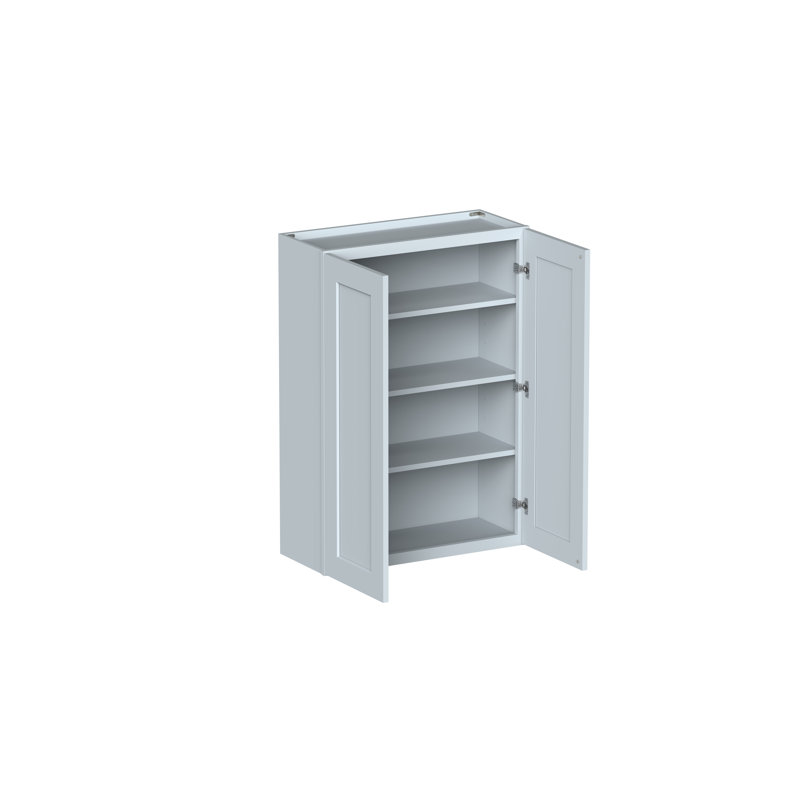 DL Cabinetry (Ready-To-Assemble) Shaker Style 42" High Double Door Wall Cabinet W30" x H42" x D12" - Dove Grey, Dove Grey
