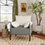 Fauteuil d'appoint rembourré 27,5 po en chenille douce et moderne avec accoudoirs rembourrés-1394486609
