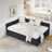 Full Size Upholstered Tufted Sofa Bed Frame With 2 Storage Drawers & Ergonomic Backrest