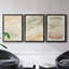 «Garden Treillage Blueprint I», ensemble de 3 peintures sur toile encadrées-830601951-830601950
